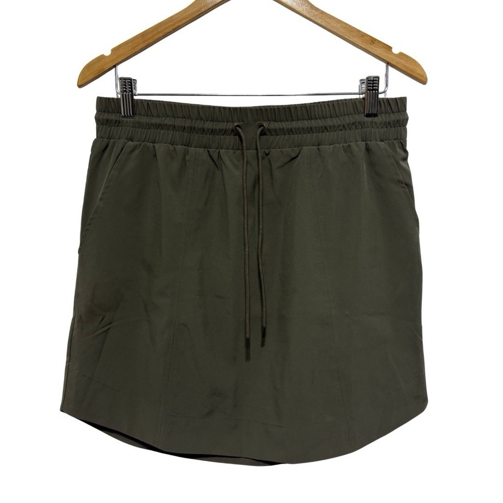Garnet Hill Skirt Women S Green Outdoor Stretch Lightweight Elastic Waist Tennis